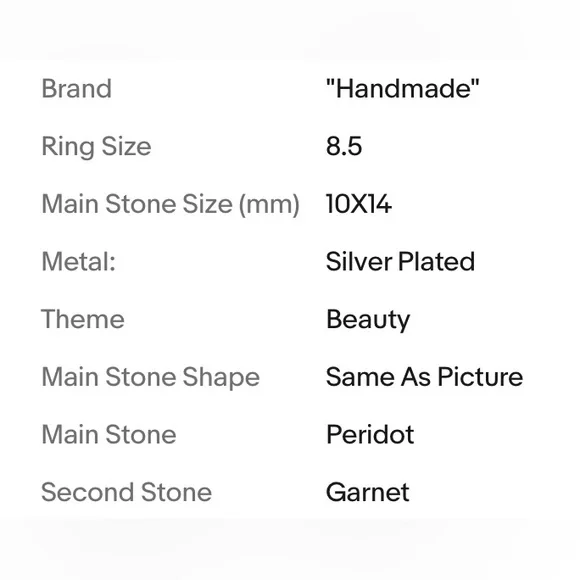 PERIDOT/GARNET RING - Picture 3 of 12